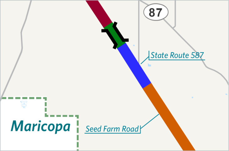 A map showing the project segment limits from the Gila River to Gasline Road. 